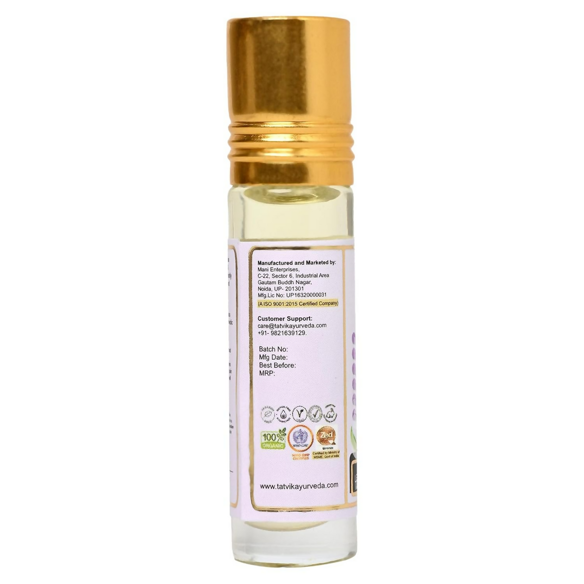 Tatvik Ayurveda Shuddhabuti Headache & Pain Releiving Oil (Lemongrass, Ginger & Tulsi) | Grocsy