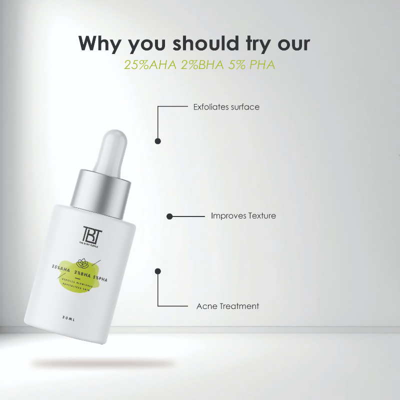 The Body Temple 25% AHA + 2% BHA & 5% PHA Peeling Solution for Face | Grocsy