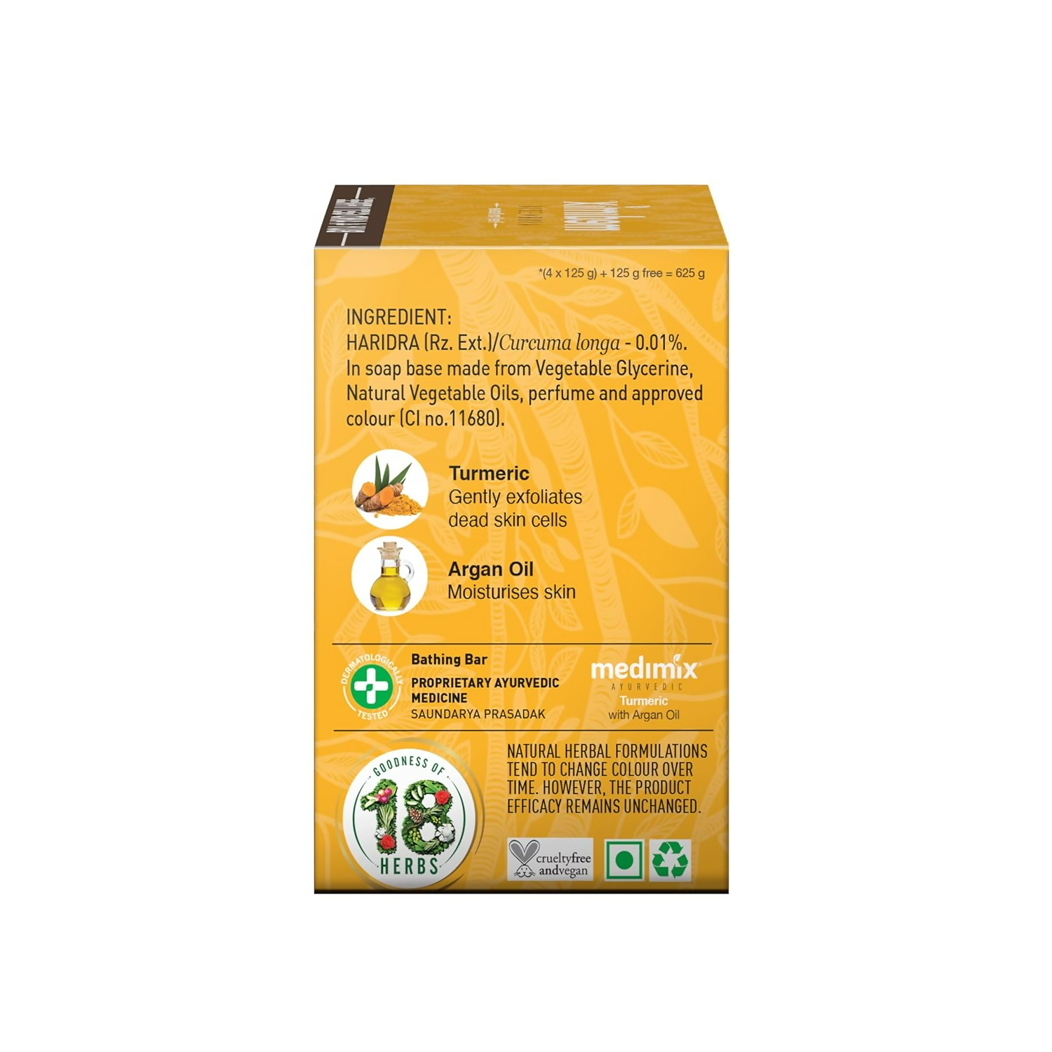 Medimix Ayurvedic Tumeric & Argan Oil Bathing Bar | Grocsy