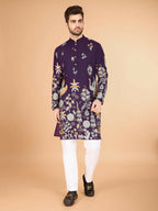 Vastranavya Exclusive Wedding Wear Viscose Rayon Thread Embroidered Work Kurta | Grocsy