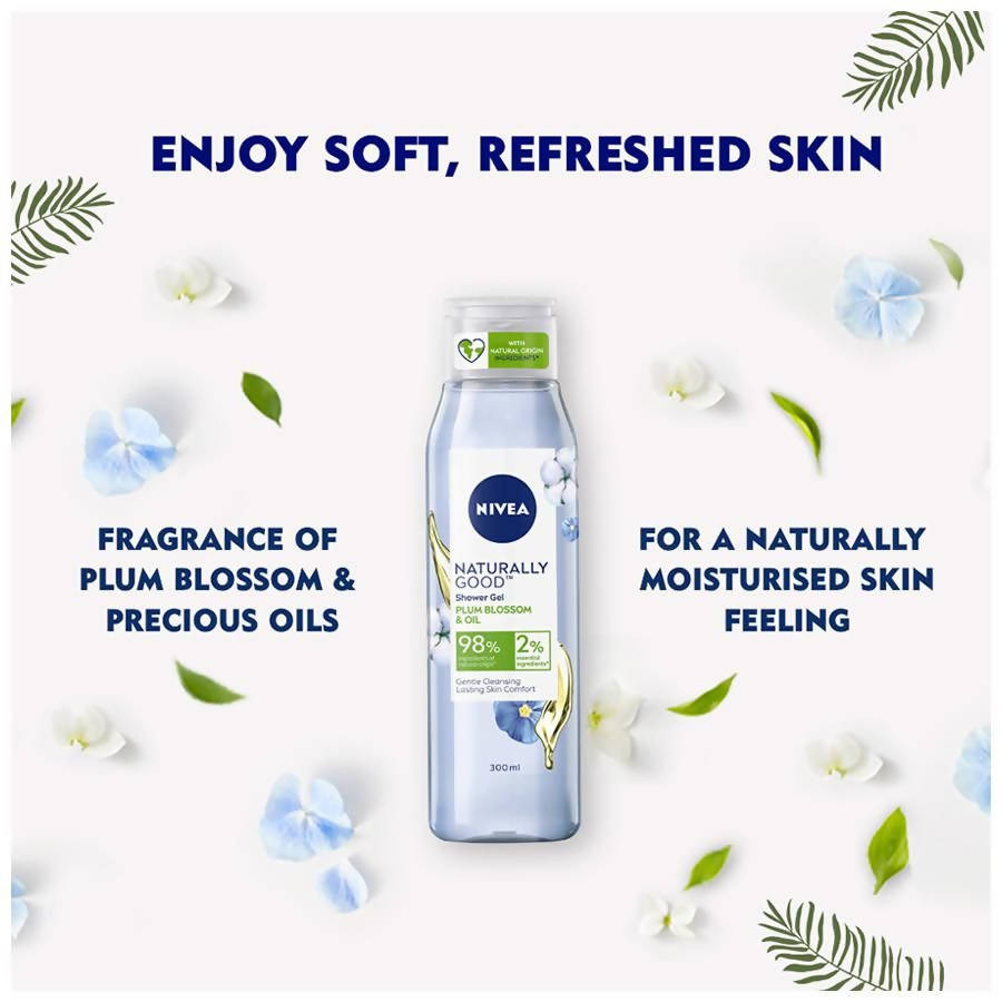 Nivea Naturally Good Plum Blossom & Oil Shower Gel | Grocsy