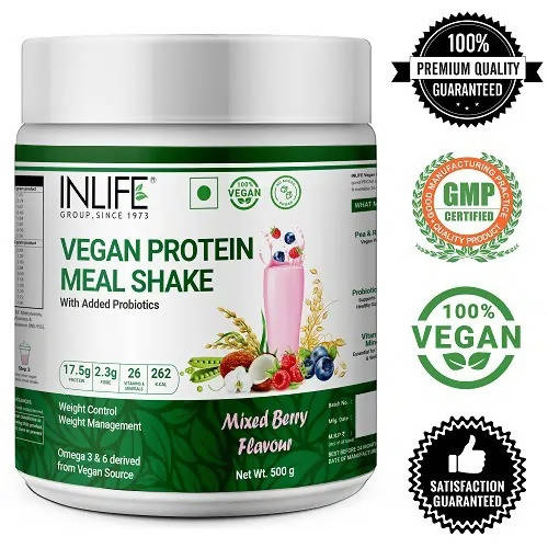 Inlife Vegan Protein Meal Shake Mixed Berry Flavour | Grocsy