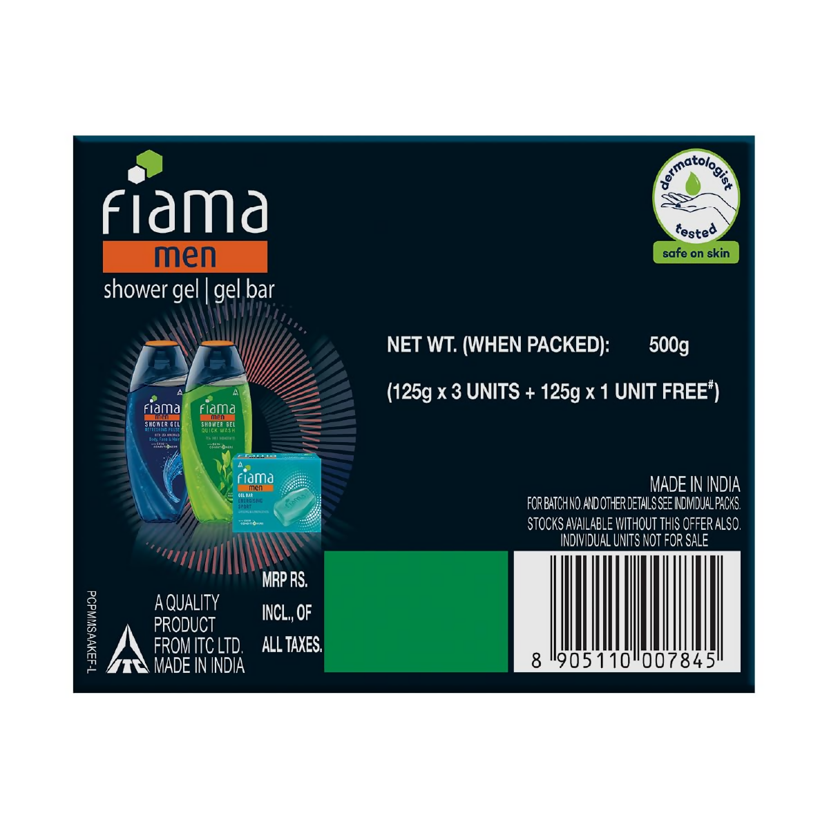 Fiama Men Deep Clean Gel Bar With Charcoal & Grapefruit | Grocsy