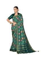 Green Rangkat Tussar Silk Woven Design Saree with Unstitched Blouse - Mohmanthan Eshani | Grocsy