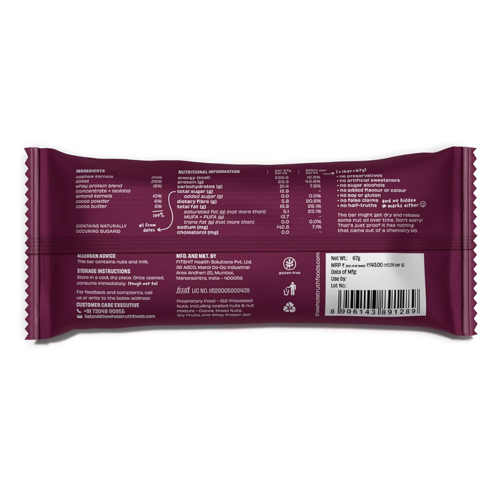 The Whole Truth High Protein Double Cocoa Protein Bar | Grocsy
