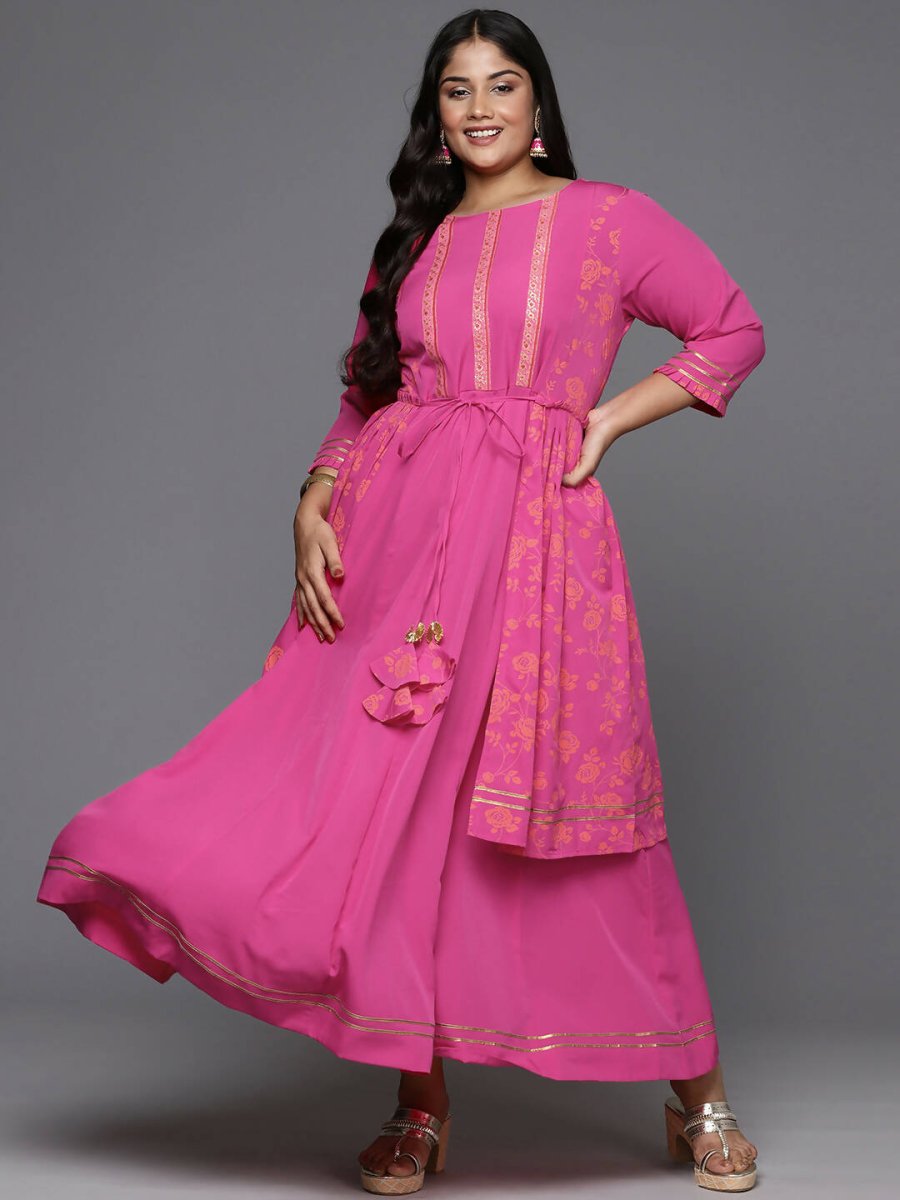 Ahalyaa Women's Traditional wear Ethnic Dress - PINK | Grocsy