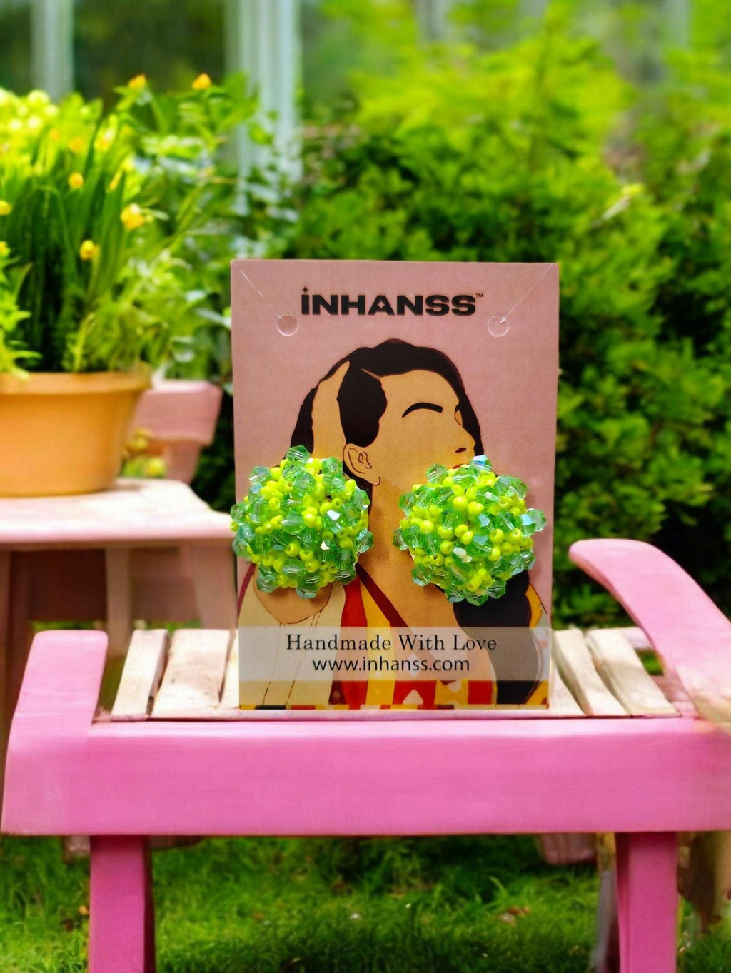 Inhanns Small Statement Studs Earrings - Neon | Grocsy