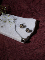 Dual Tone Kundan Maang Tikka with Earrings Jewellery Set (silver) - Ruby Raang | Grocsy