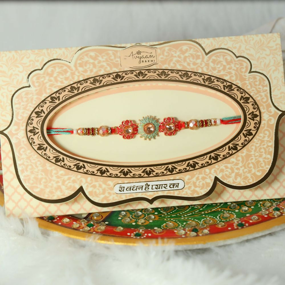 Indianvibez Designer Stone Rakhi | Grocsy