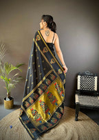 Joban Fashion Black Meenakari Weaving Paithani Sarees | Grocsy
