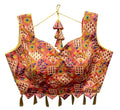 Vamika Peach Banglori Silk Digital Print And Embroidery Blouse | Grocsy