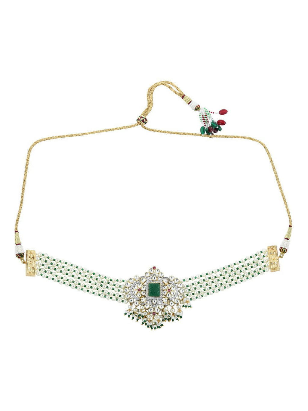 Green Stone Kundan Choker- Ruby Raang | Grocsy