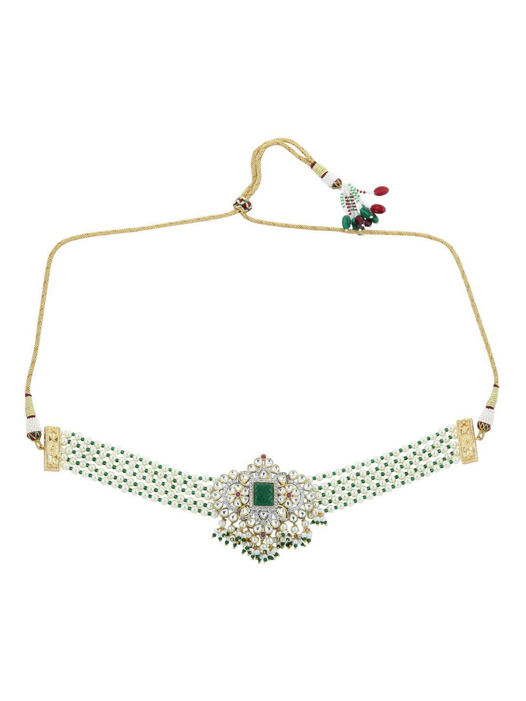 Green Stone Kundan Choker- Ruby Raang | Grocsy