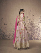 Vastranavya Georgette Digital Print With Sequence Embroidery Stitch Work Side Slit Abaya Style Suit | Grocsy
