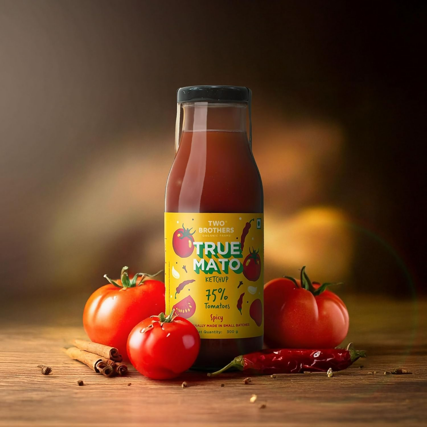 Two Brothers Organic Farms Truemato Ketchup - Spicy | Grocsy
