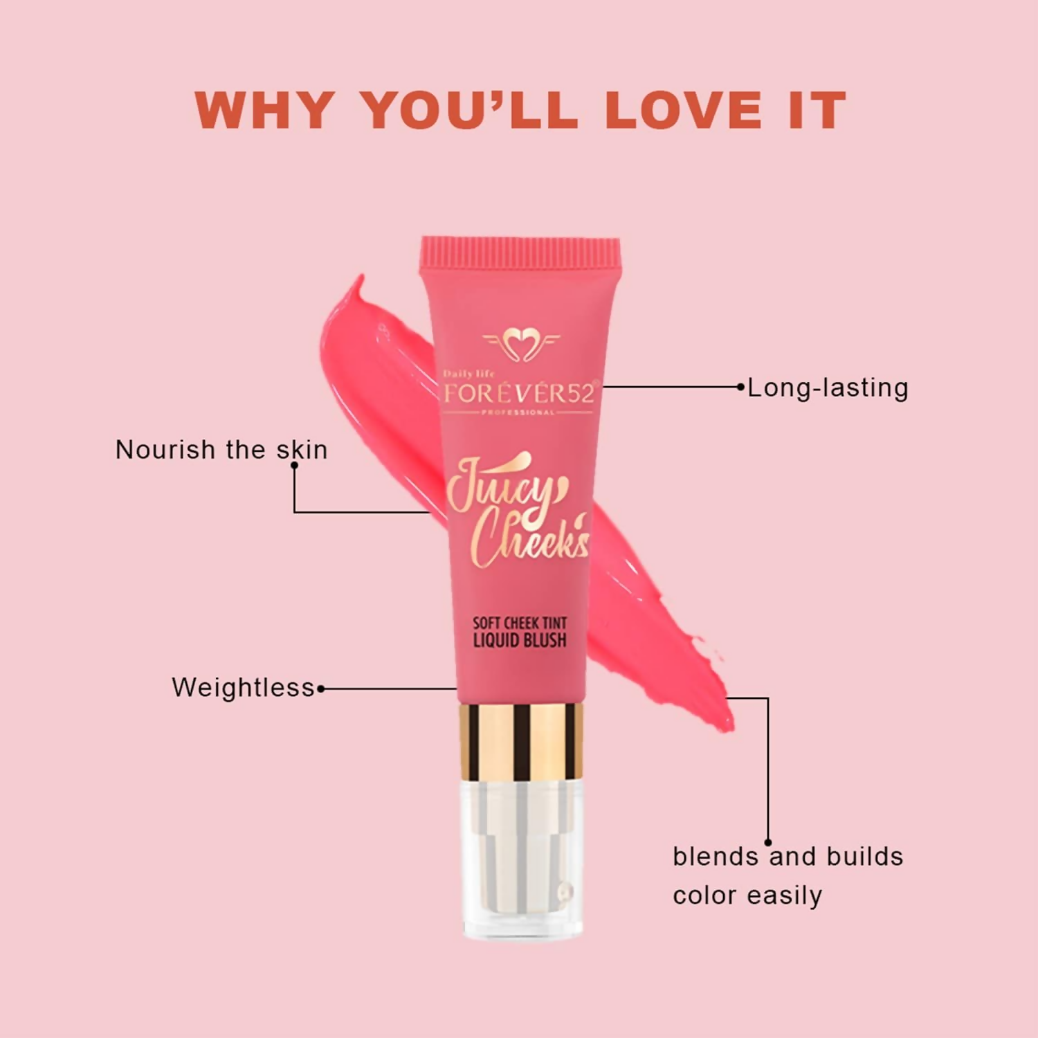 Daily Life Forever52 Soft Cheek Tint Liquid Blush - JCB002 Pink | Grocsy