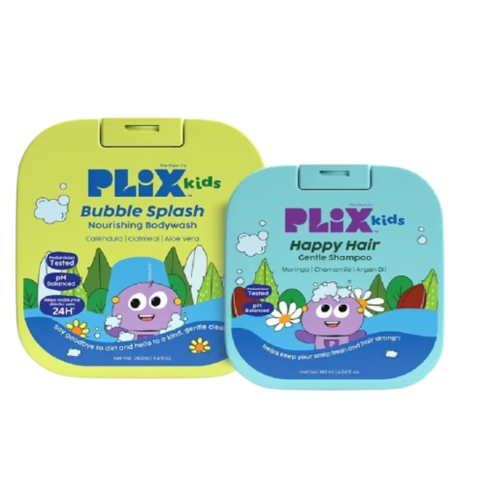 PLIX The Plant Fix Kids Happy Hair Gentle Shampoo & Bubble Splash Body Wash | Grocsy