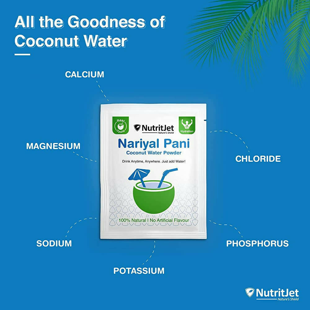 NutritJet Natural Coconut Water Powder Sachets | Grocsy