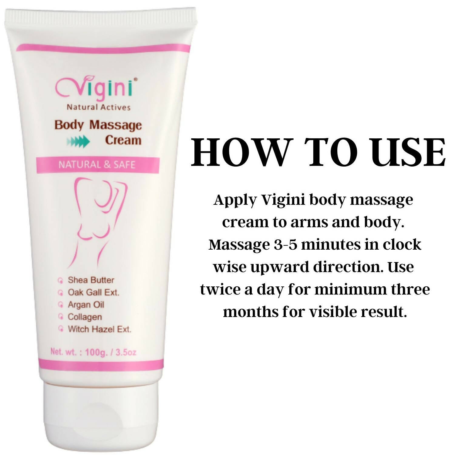 Vigini Natural Actives Bust Breast Body Toner Firming Massage Oil Cream | Grocsy