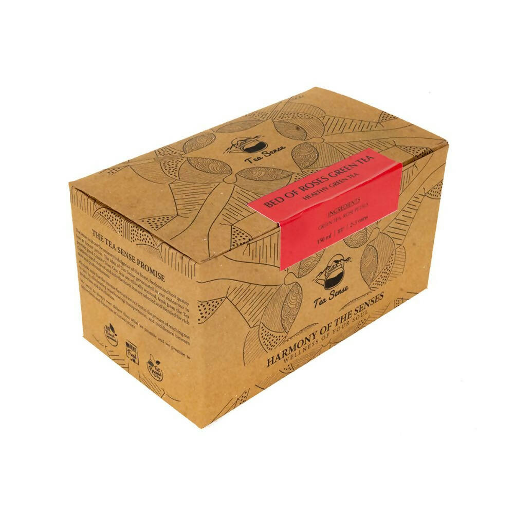 Tea Sense Bed Of Roses Green Tea Bags Box | Grocsy