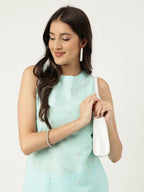 Joban Fashion Blue Rayon and Embroidered Work Straight Kurta Bottom Set | Grocsy