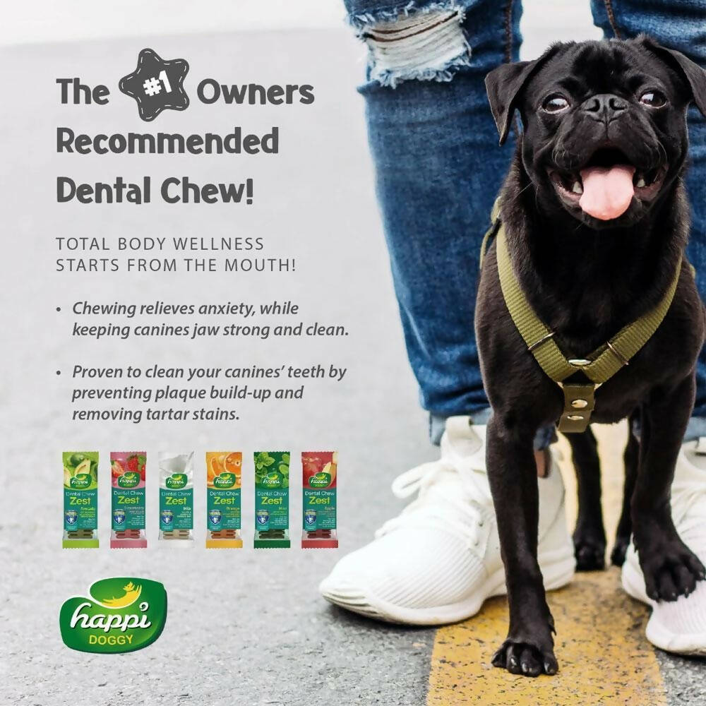 Happi Doggy Dental Chew Zest - Orange | Grocsy