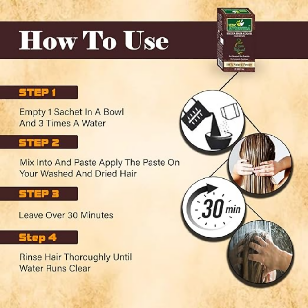 VedicAyurveda Dark Brown Hair Color | Grocsy