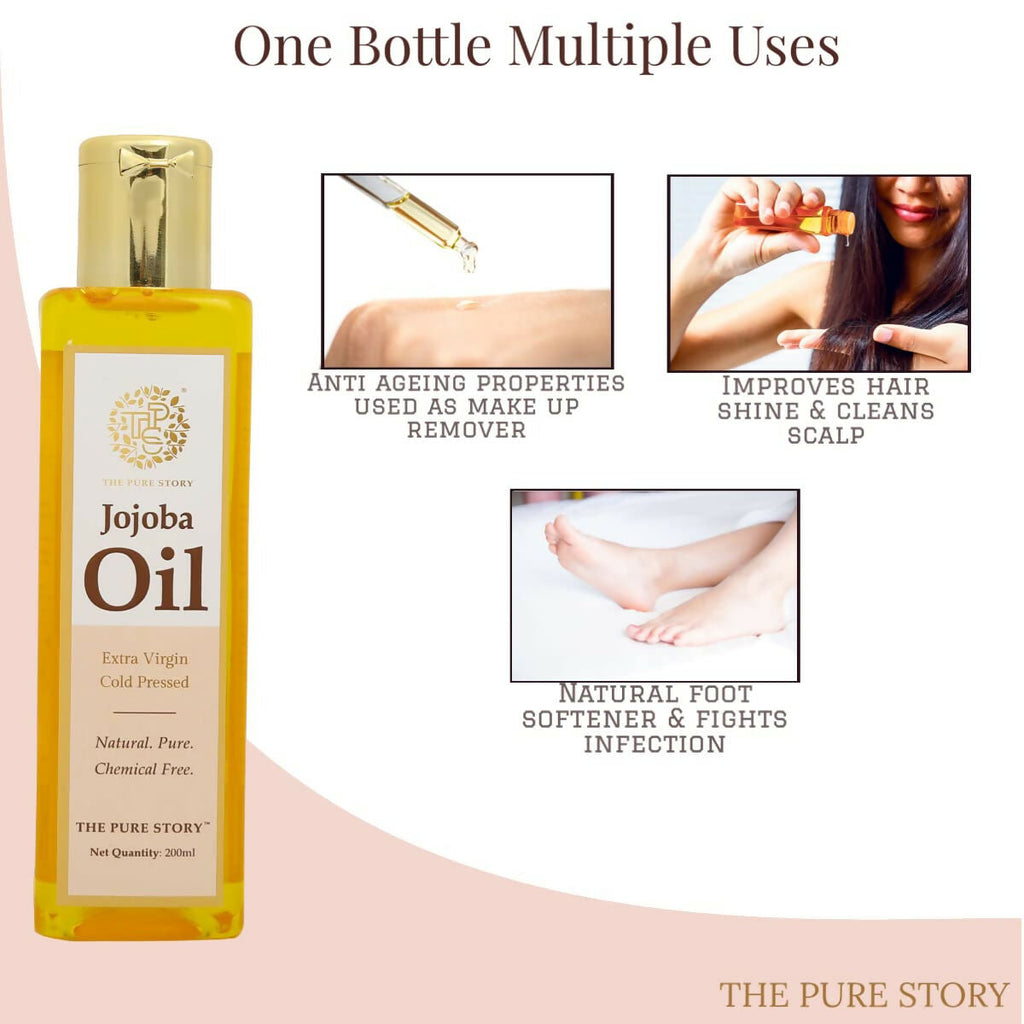 The Pure Story Natural Cold Pressed Jojoba Oil for Hair & All Body parts | Grocsy