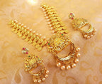 Multicolor Gold-Polished Lakshmi Kasu Necklace Set