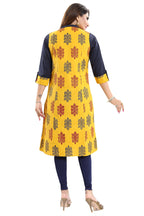 Snehal Creations Luscious Lemon Yellow Shirt Style Cotton Printed Tunic | Grocsy