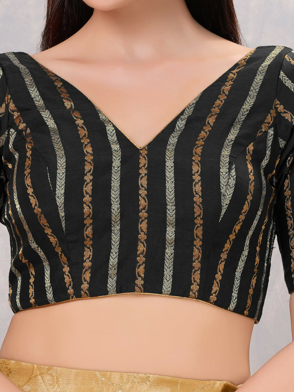 Joban Fashion Women Cotton Blend Black Stitched Blouse | Grocsy