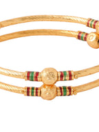 NVR Women Set of 2 Gold-Polished Traditional Bangles | Grocsy