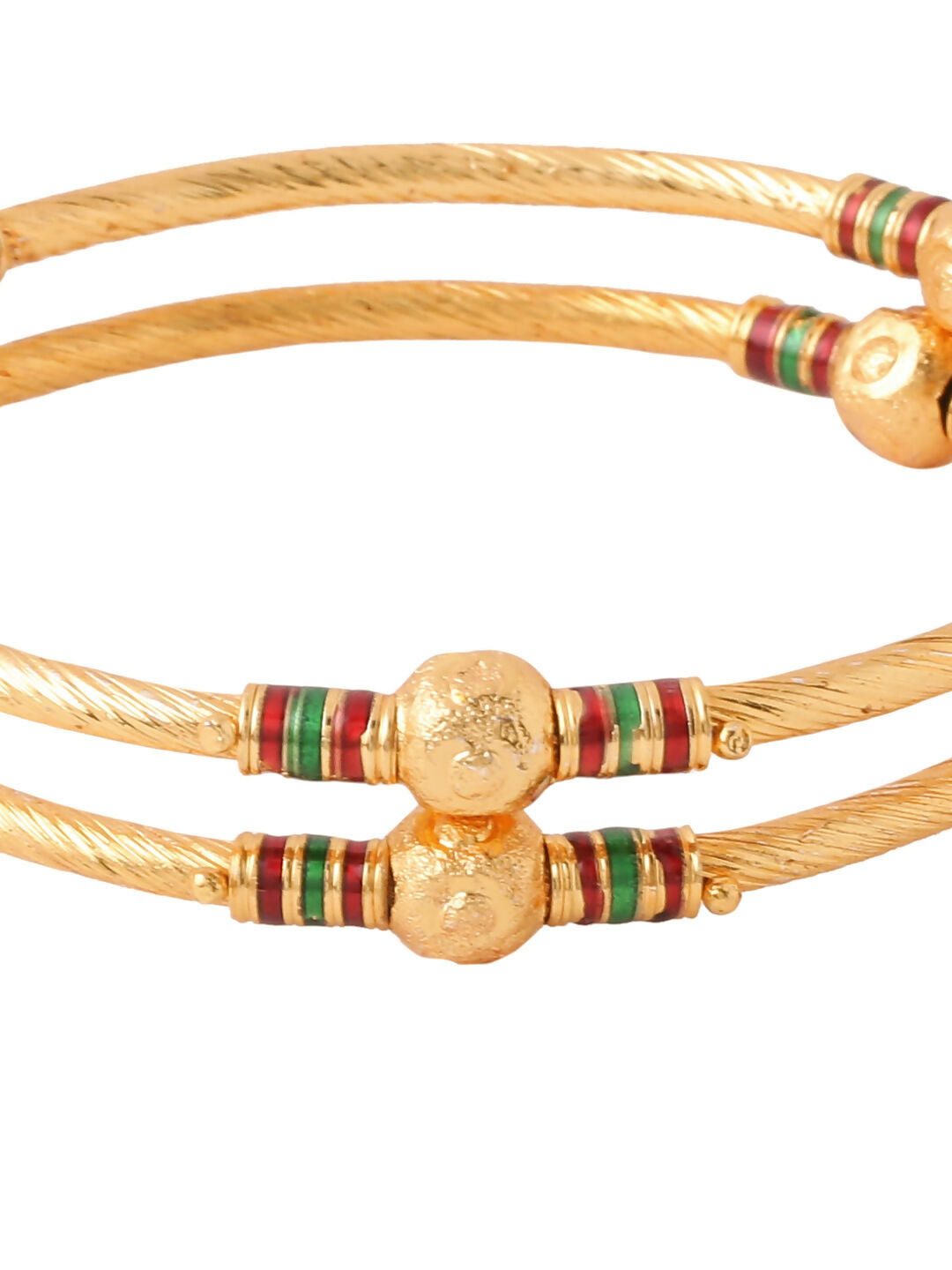 NVR Women Set of 2 Gold-Polished Traditional Bangles | Grocsy