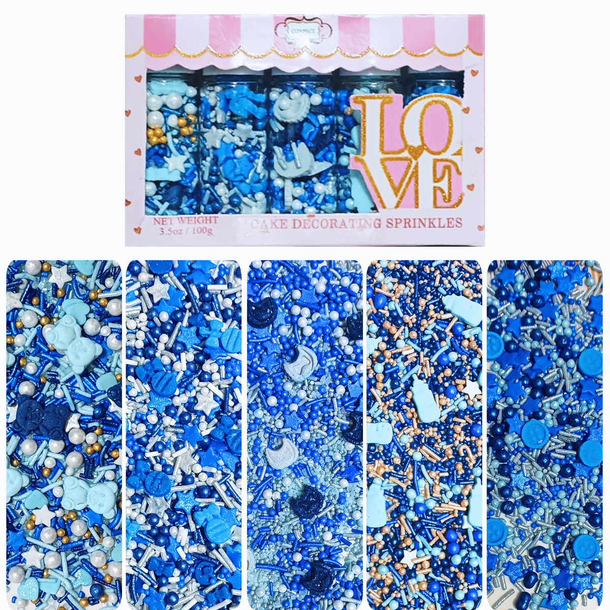 Confect Boys Baby Shower Sprinkles | Edible Sprinkles Assorted | Grocsy