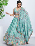 House of Panchhi Mauve Chiffon Sequins And Thread Embroidery Lehenga Choli & Dupatta | Grocsy