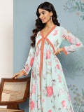 Ahalyaa Floral Printed Empire Kurta With Trousers | Grocsy