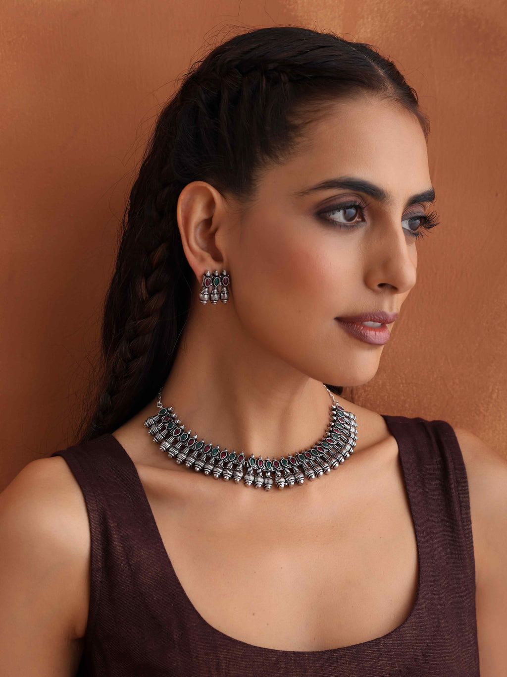 trueBrowns Silver Tone Necklace Set | Grocsy