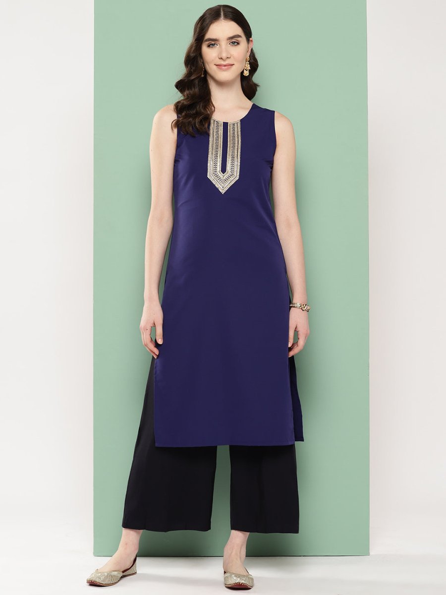 Ahalyaa Women Yoke Design Sequinned Kurta | Grocsy
