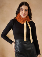 InWeave Women's Carrot Orange Fur Neckpiece | Grocsy