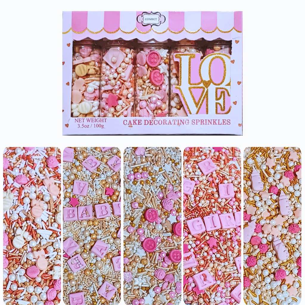 Confect Girls Baby Shower Sprinkles | Edible Sprinkles | Grocsy