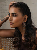 trueBrowns Silver Tone Handpainted Dangle Earrings | Grocsy