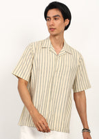 Fabmade Ivory Stripe Calm Shirt | Grocsy