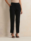 trueBrowns Black Woollen Pants | Grocsy