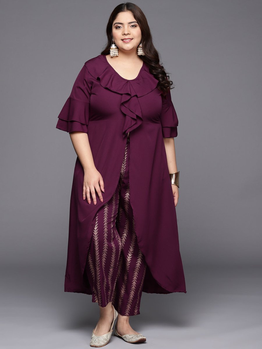 Ahalyaa Women Plus Size Tunic with Trousers | Grocsy