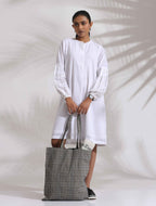 trueBrowns White Cotton Schiffli Short Dress | Grocsy