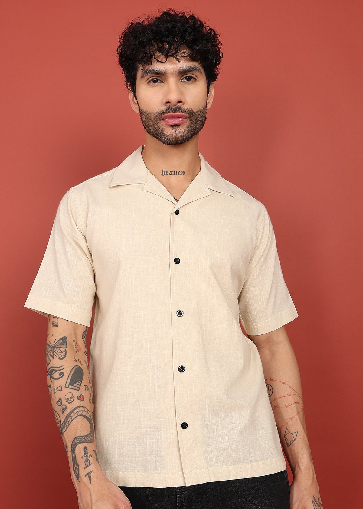 Fabmade Ivory Bloom Back-Print Shirt | Grocsy