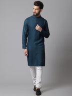 Even Apparels Green Kurta With Band Collar | Grocsy