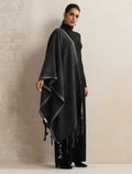 trueBrowns Black Tassel Woollen Stole | Grocsy