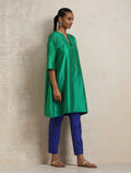 trueBrowns Bright Green Silk Kurta Co-ord Set | Grocsy