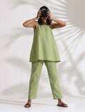 trueBrowns Green Slub Co-ord Set | Grocsy